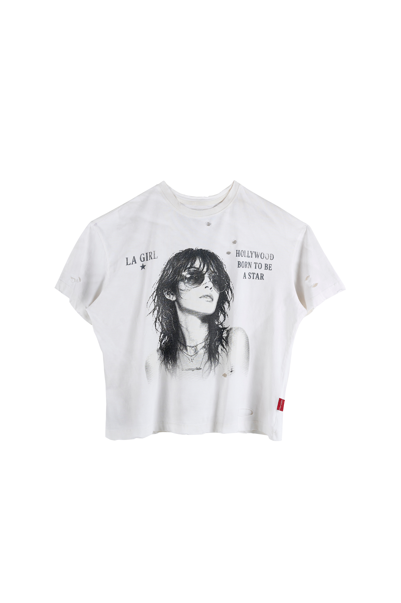 ÁO "WHENEVER" LA GIRL DISTRESSED T-SHIRT/ WHITE
