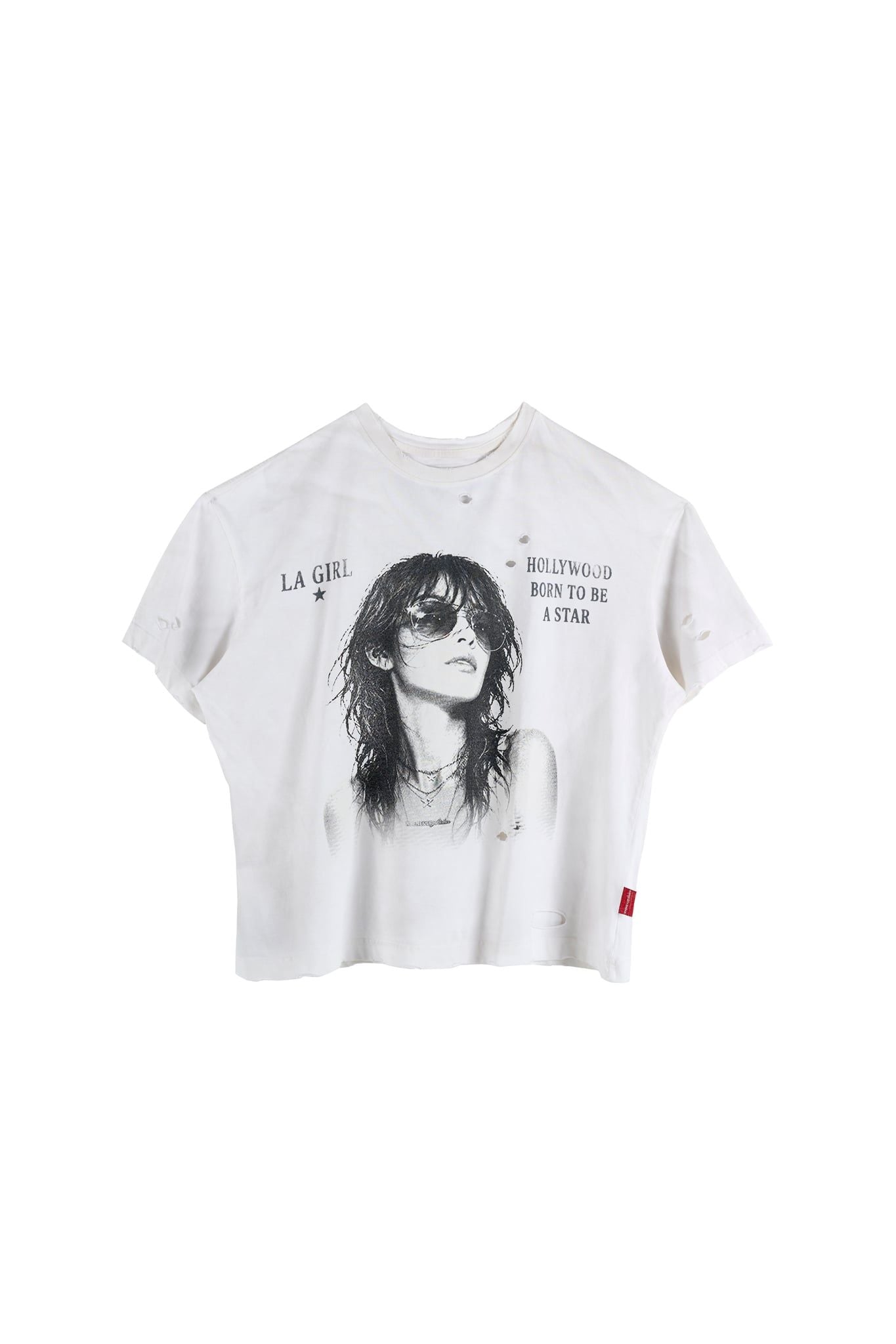 ÁO "WHENEVER" LA GIRL DISTRESSED T-SHIRT/ WHITE