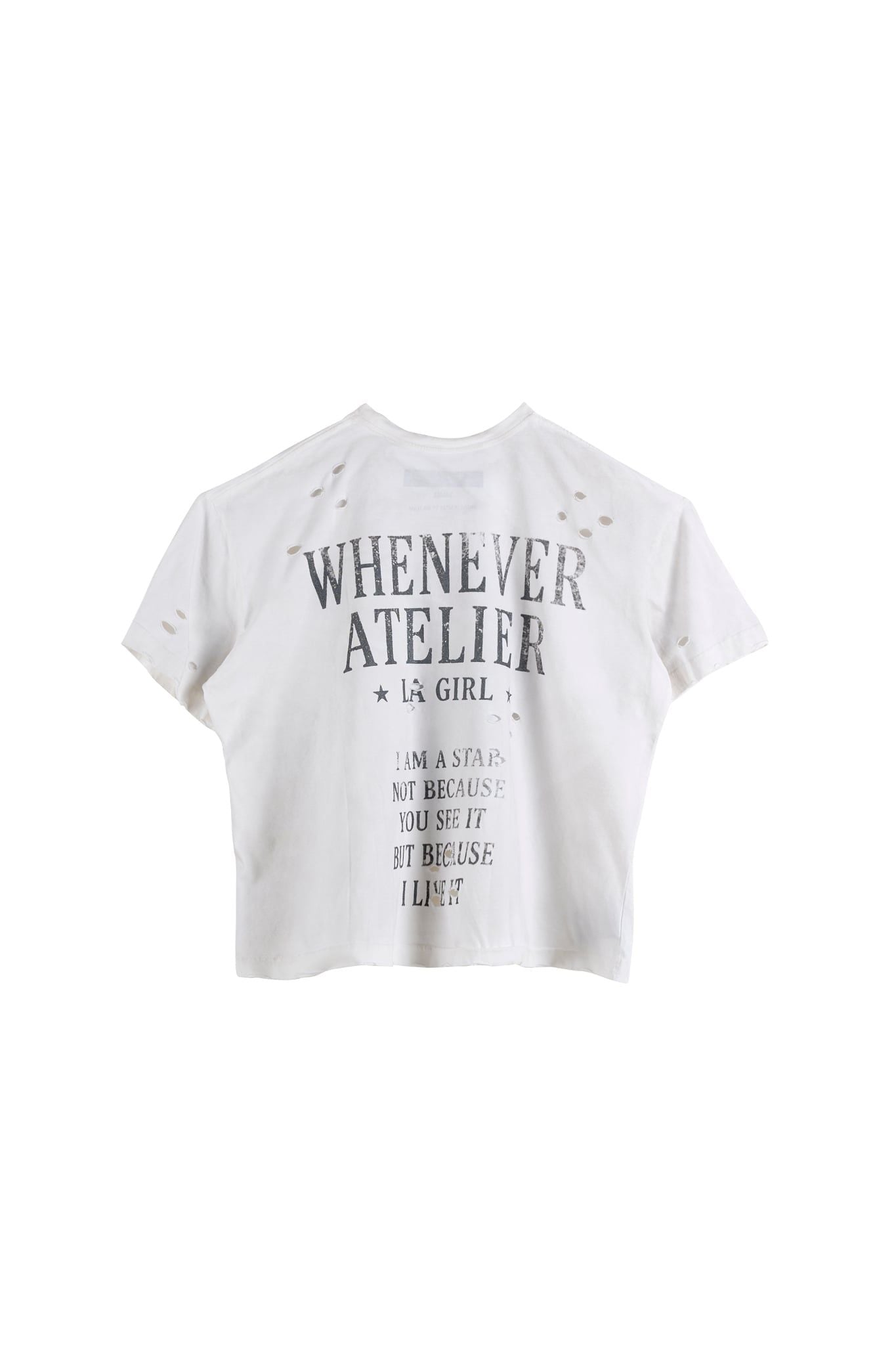 ÁO "WHENEVER" LA GIRL DISTRESSED T-SHIRT/ WHITE