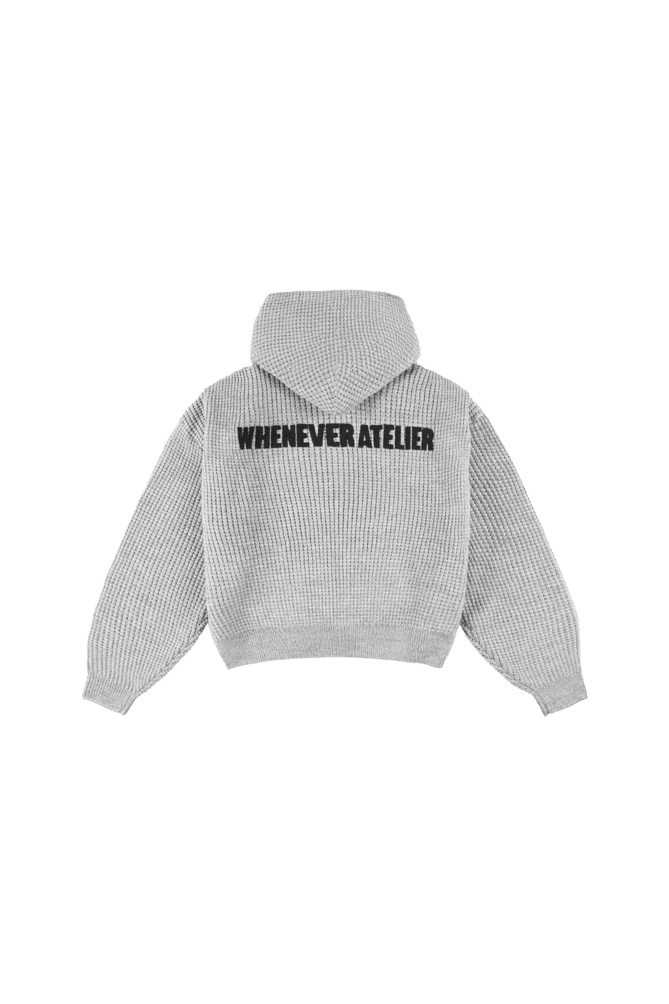 ÁO HOODIE DỆT LEN CÓ MŨ KÉO KHÓA "WHENEVER" GRAND WAFFLE ZIP HOODIE/ GREY
