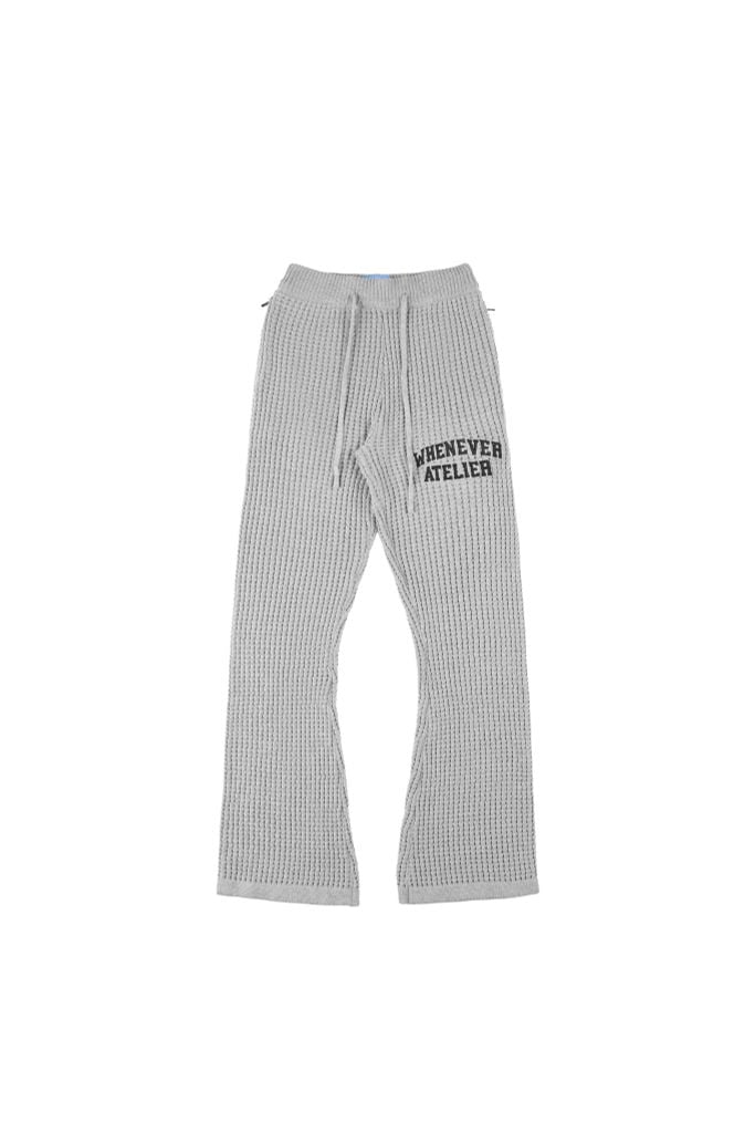 QUẦN ỐNG LOE DỆT LEN "WHENEVER" WAFFLE KNIT FLARE PANTS/ GREY
