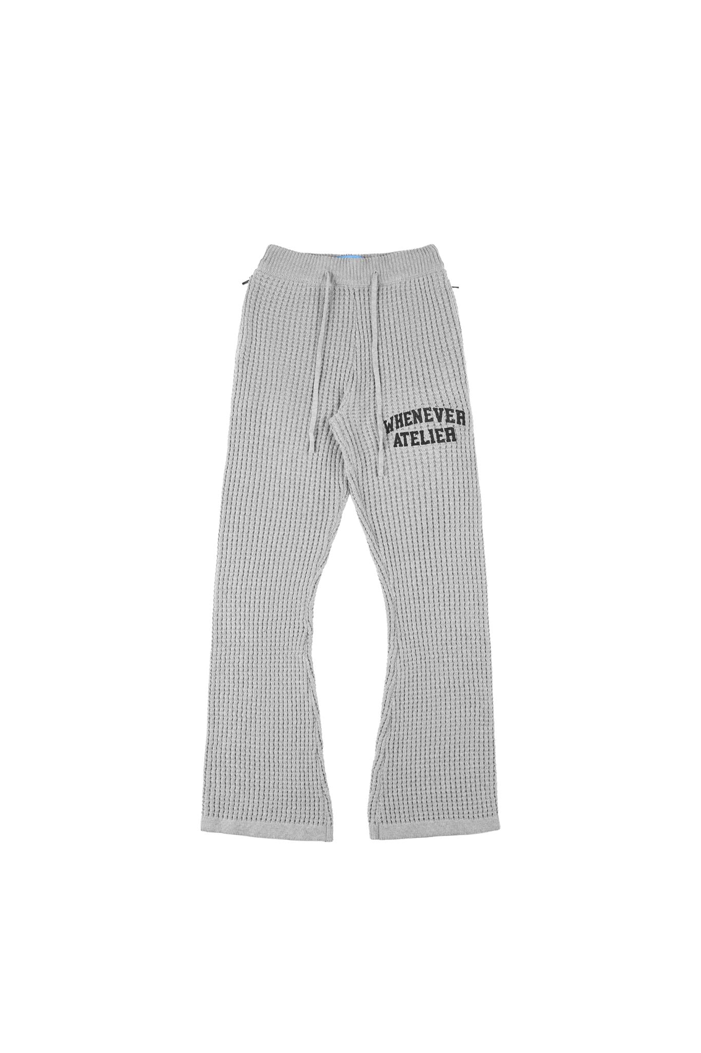 QUẦN ỐNG LOE DỆT LEN "WHENEVER" WAFFLE KNIT FLARE PANTS/ GREY