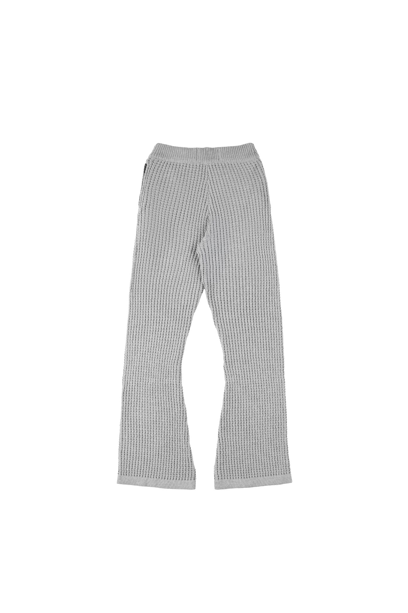 QUẦN ỐNG LOE DỆT LEN "WHENEVER" WAFFLE KNIT FLARE PANTS/ GREY