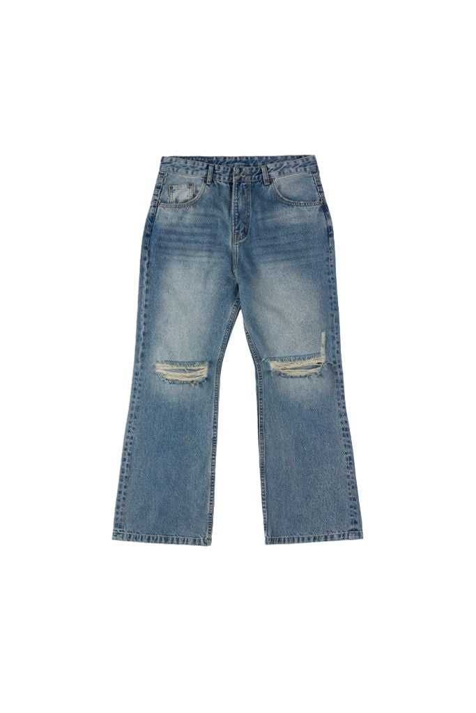 QUẦN DÀI “WHENEVER“ DISTRESSED BOOTCUT JEANS / VINTAGE BLUE
