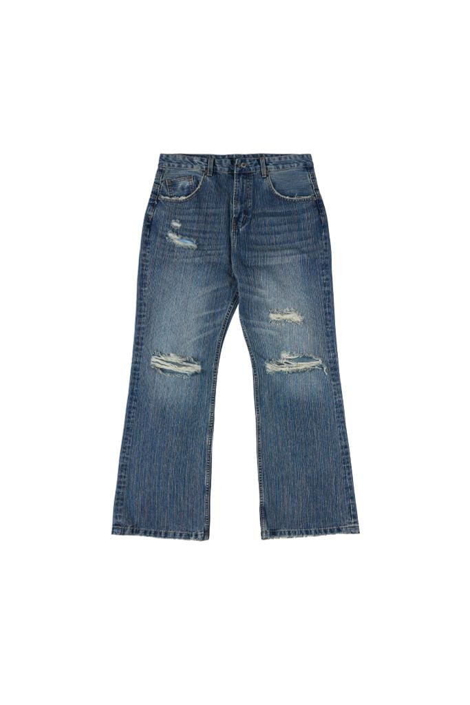 QUẦN DÀI “WHENEVER“ DISTRESSED SLUB BOOTCUT JEANS / VINTAGE BLUE