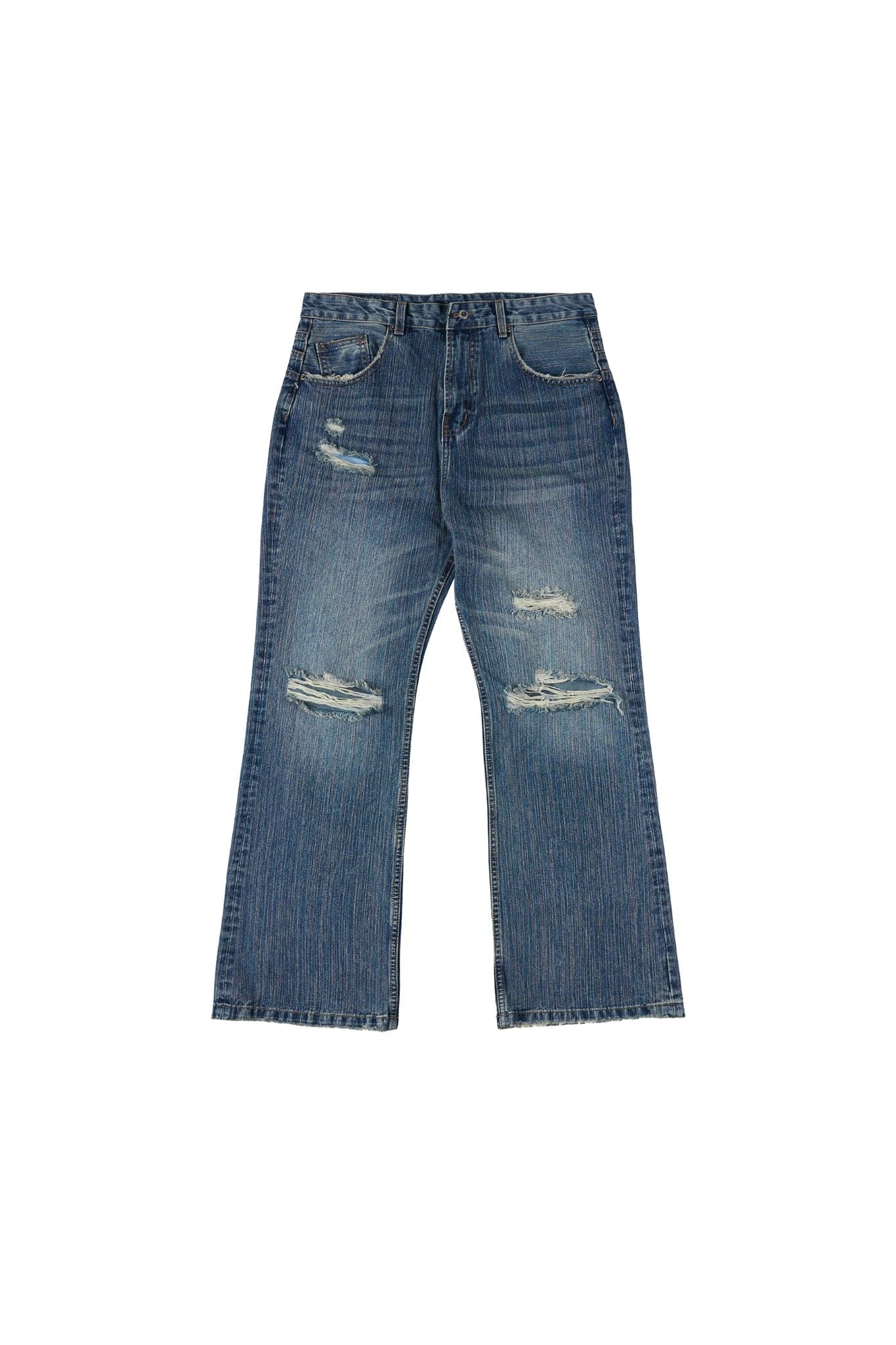 QUẦN DÀI “WHENEVER“ DISTRESSED SLUB BOOTCUT JEANS / VINTAGE BLUE