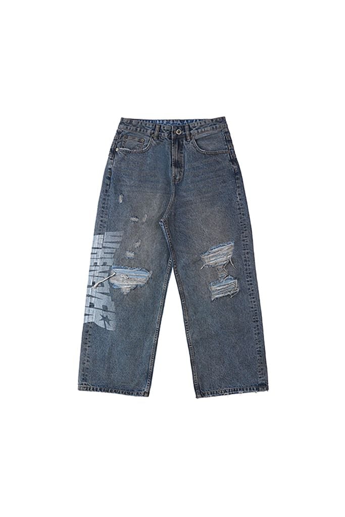 QUẦN DÀI "WHENEVER" ARC LOGO BAGGY JEANS /  FADED BLACK