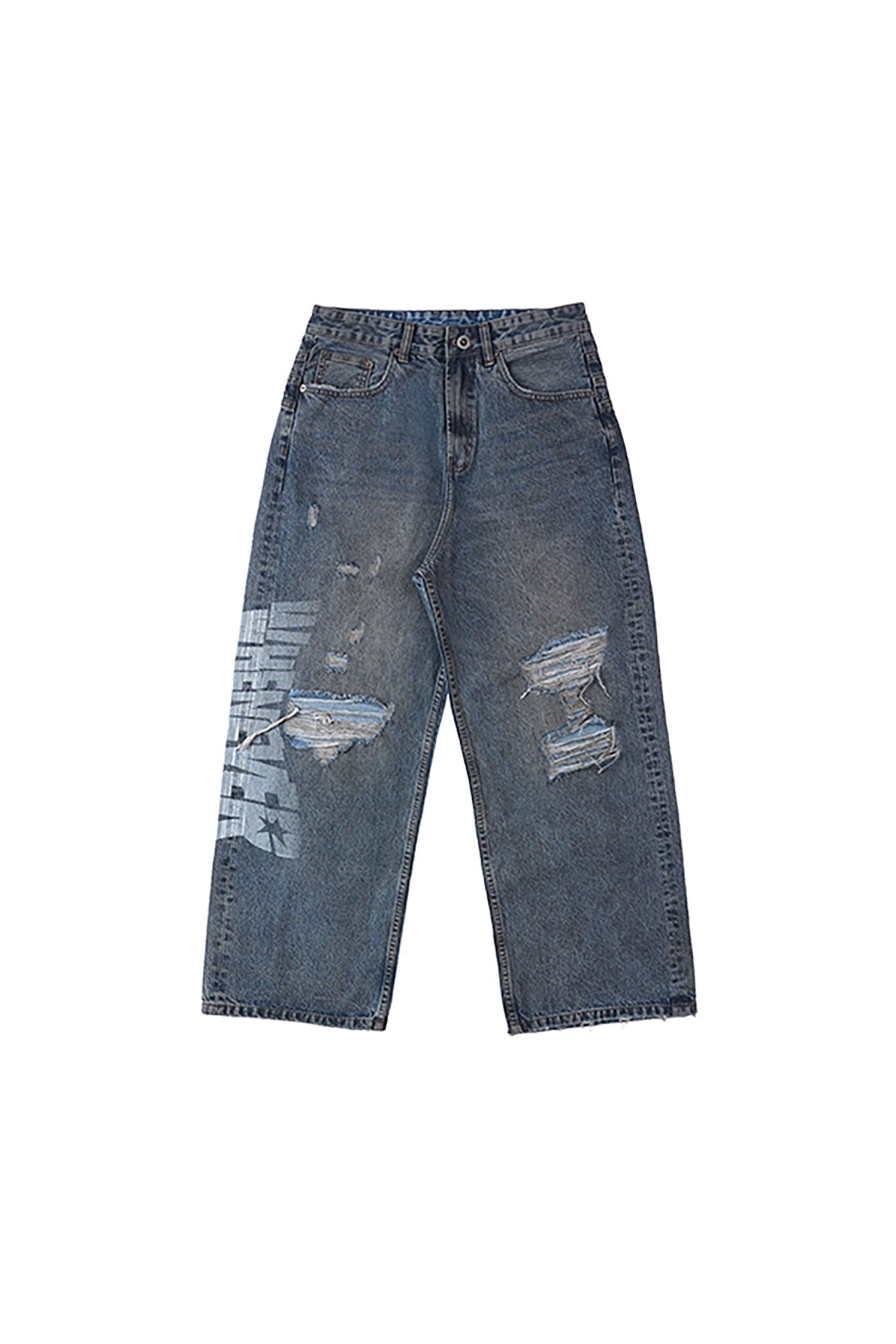 QUẦN DÀI "WHENEVER" ARC LOGO BAGGY JEANS /  FADED BLACK