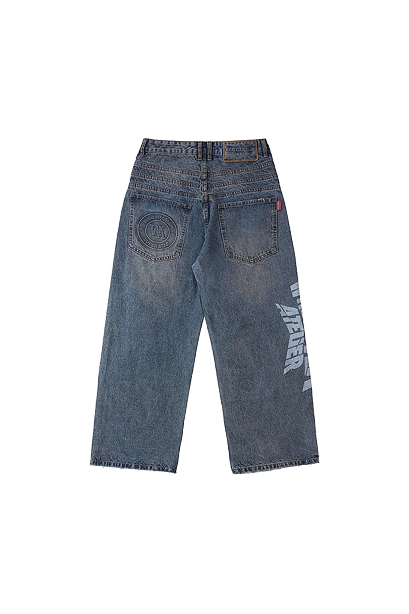 QUẦN DÀI "WHENEVER" ARC LOGO BAGGY JEANS /  FADED BLACK