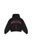 ÁO KHOÁC "WHENEVER" SIGNATURE LOGO EMBROIDERED ZIP-UP HOODIE/ BLACK
