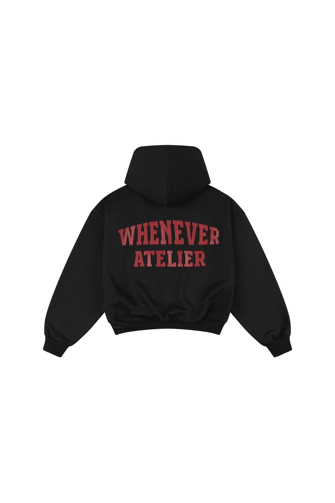 ÁO KHOÁC "WHENEVER" SIGNATURE LOGO EMBROIDERED ZIP-UP HOODIE/ BLACK