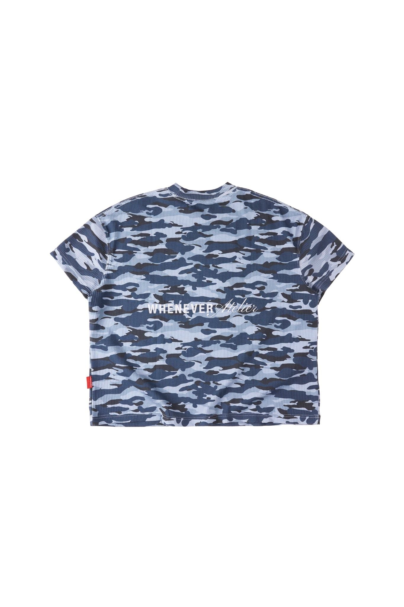 ÁO “WHENEVER” CD WAFFLE CAMO T-SHIRT/ BLUE