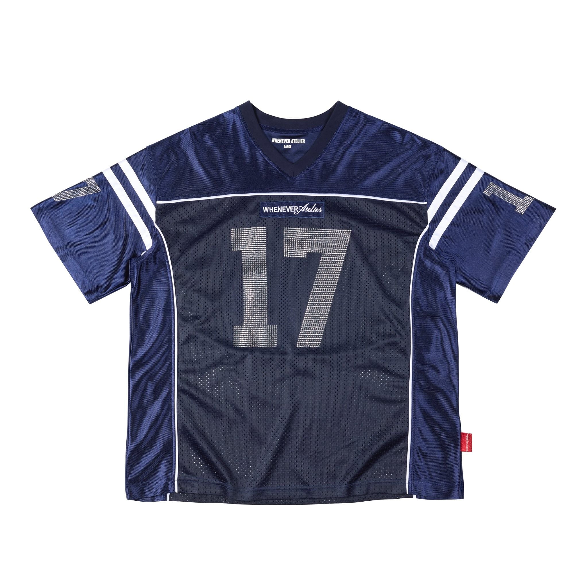 ÁO "WHENEVER" RHINESTONE 17 MESH JERSEY/ NAVY
