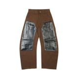 QUẦN DÀI "WHENEVER" DOUBLE-KNEE LEATHER PANTS / BROWN