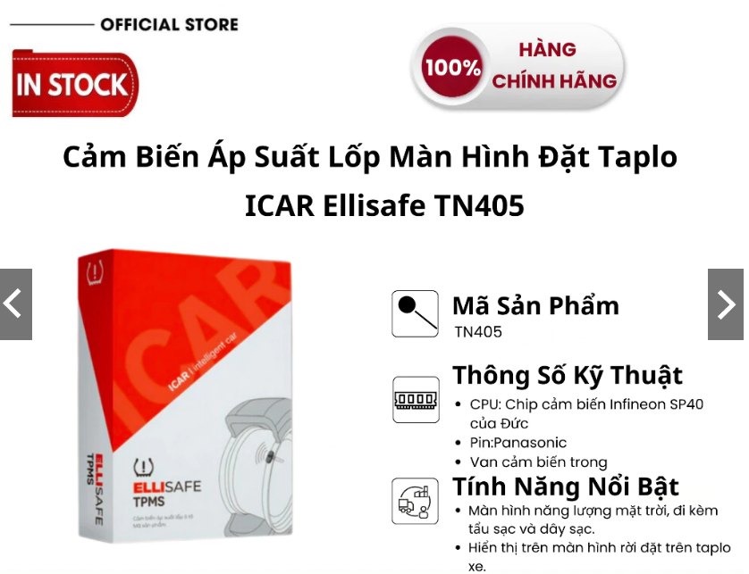 Cảm Biến Áp Suất Lốp ICAR Ellisafe TN405