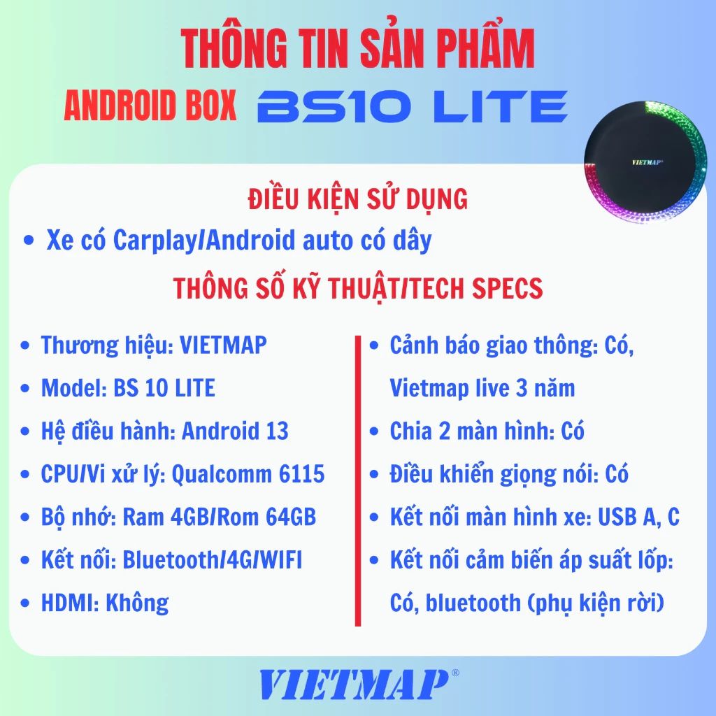 Android Box Vietmap BS10 Lite