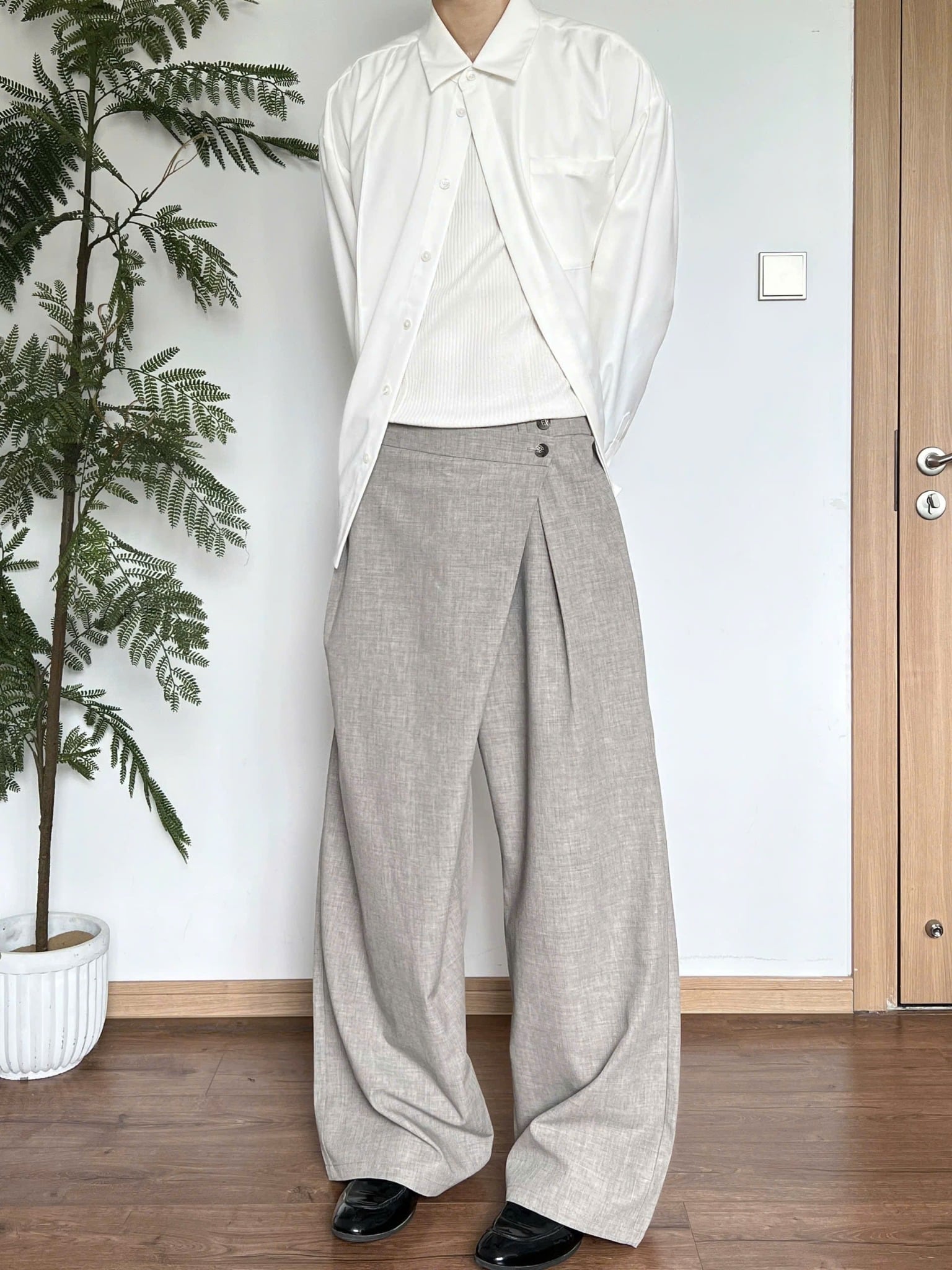  Asymmetric Wrap Trousers 