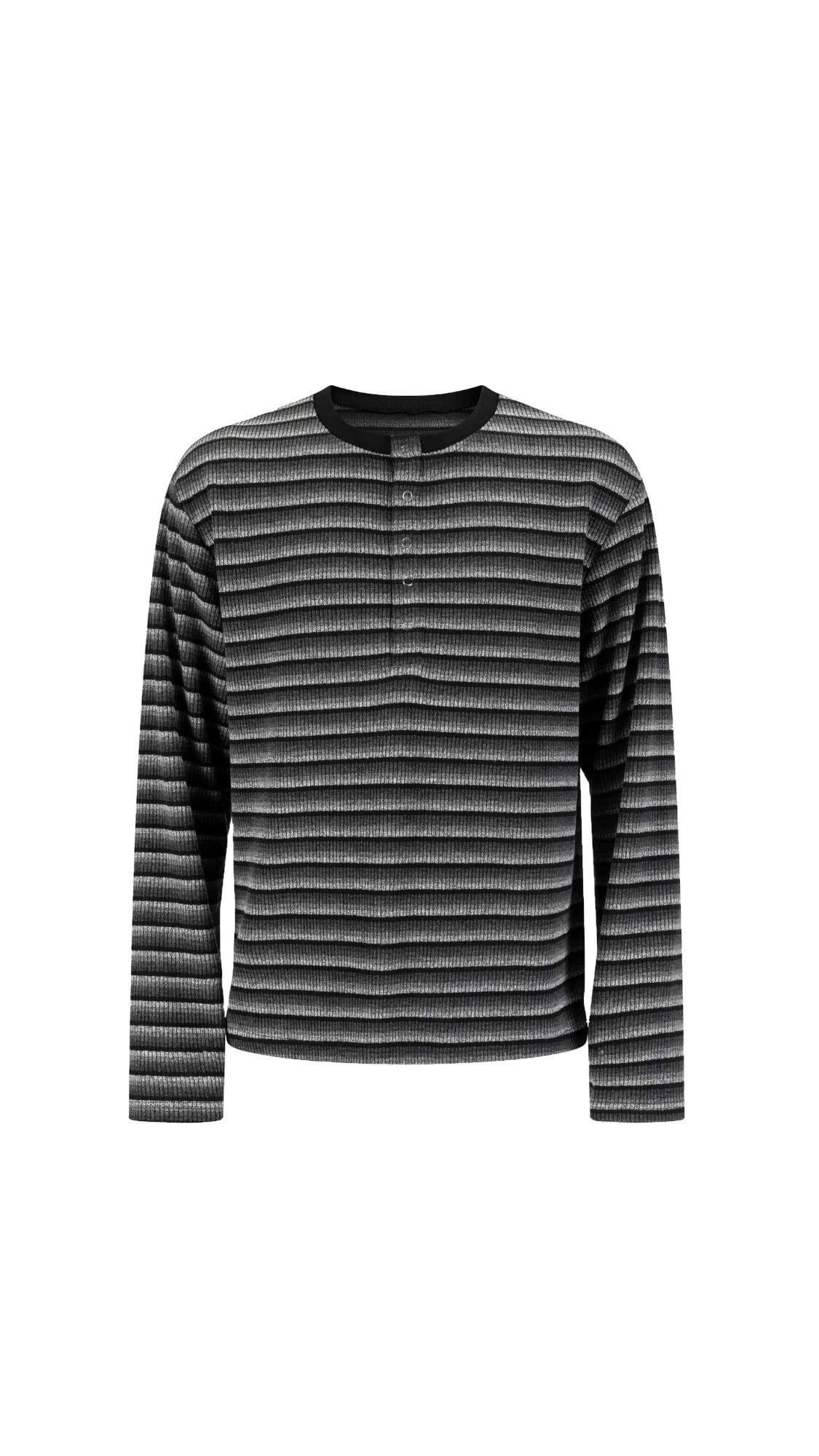  Striped Henley Shirt 