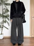  Triple Fold Wide Leg Trousers 