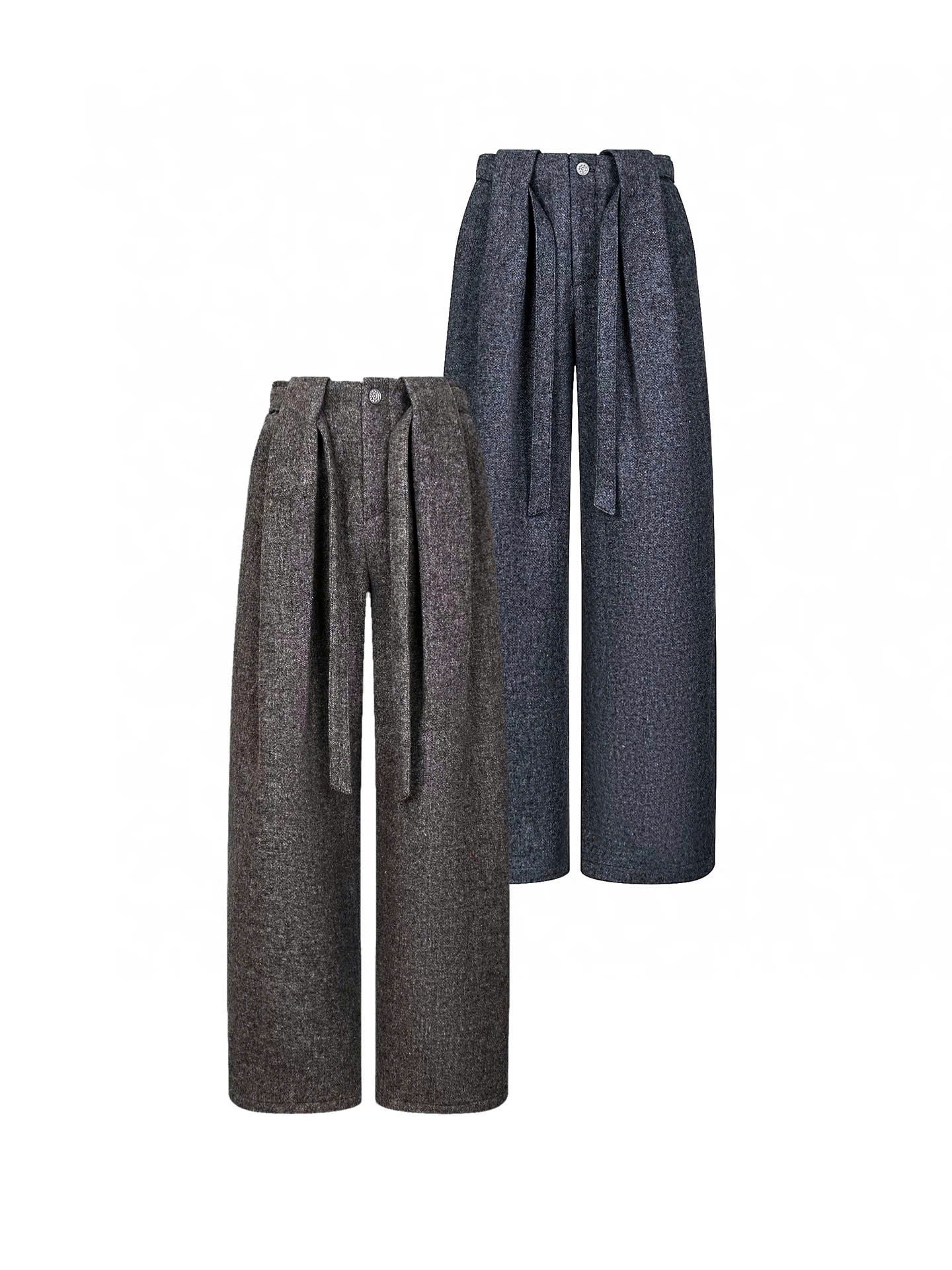  PLeated A Line Belted Tailored Trousers 