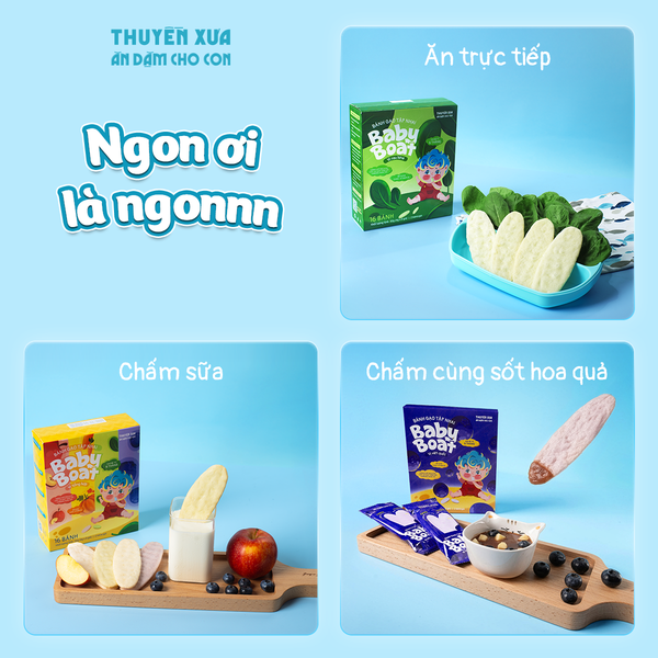 BÁNH GẠO TẬP NHAI BABY BOAT VỊ TỔNG HỢP - BÉ 6 THÁNG