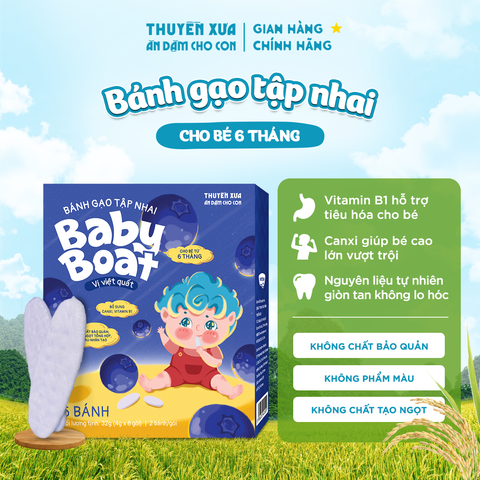 BÁNH GẠO TẬP NHAI BABY BOAT VỊ VIỆT QUẤT - BÉ 6 THÁNG