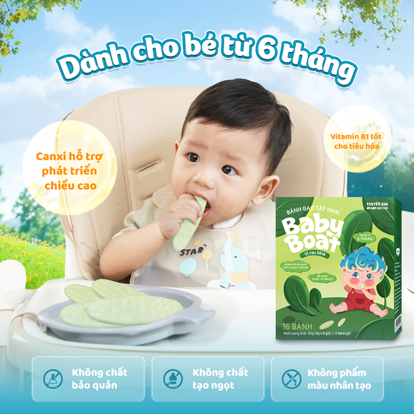 COMBO 5 BÁNH GẠO TẬP NHAI CHO BÉ 6 THÁNG