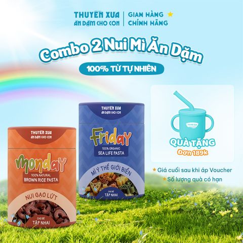 COMBO 2 NUI GẠO LỨT + MÌ Ý THẾ GIỚI BIỂN ĂN DẶM THUYỀN XƯA- 180G