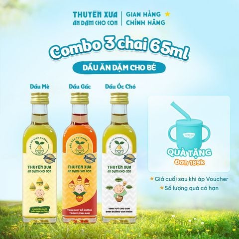 [COMBO 3] Dầu Mè – Gấc – Óc Chó Ăn Dặm Thuyền Xưa – 65ml