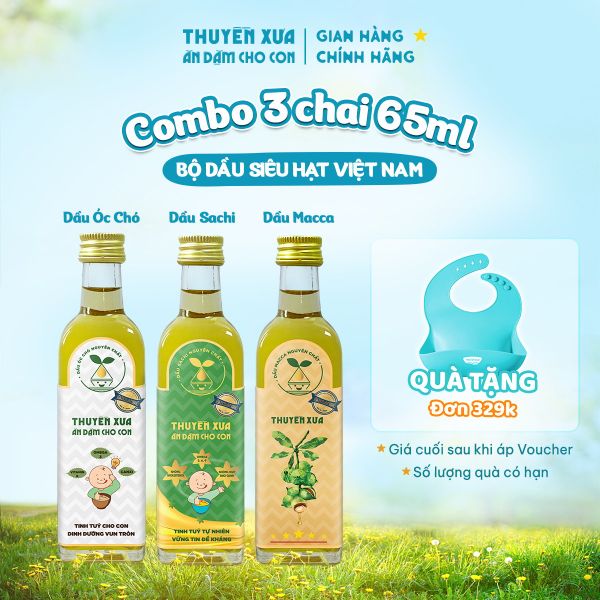 [COMBO 3] Dầu Óc Chó - Sachi - Macca - Dầu Siêu Hạt Việt Nam - 65ml