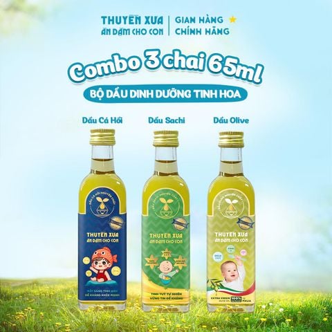 [COMBO 3] Dầu Cá hồi - Sachi - Olive Ăn Dặm Thuyền Xưa - 65ml
