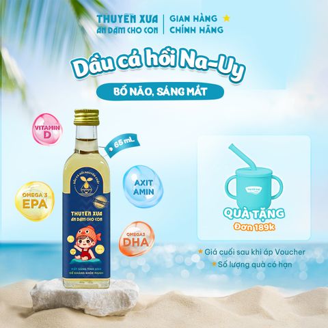 Dầu Cá Hồi Na-Uy Ăn Dặm Nguyên Chất Thuyền Xưa - 65ml Dầu Ăn