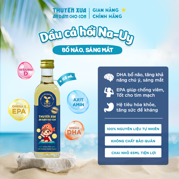 [COMBO 8] Dầu Mè - Gấc - Óc Chó - Sachi - Olive - Hạt Lanh - Macca - Cá Hồi Ăn Dặm Thuyền Xưa - 65ml