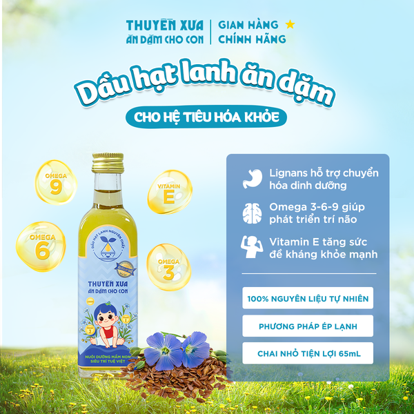 [COMBO 8] Dầu Mè - Gấc - Óc Chó - Sachi - Olive - Hạt Lanh - Macca - Cá Hồi Ăn Dặm Thuyền Xưa - 65ml