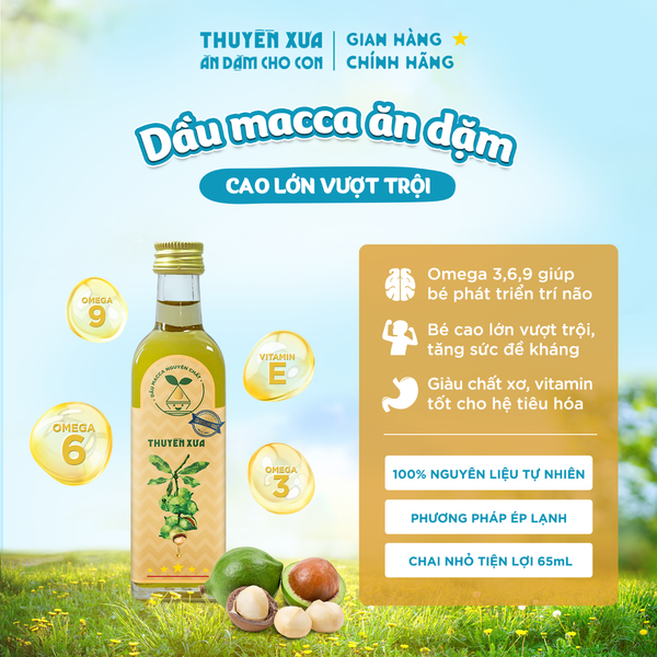 [COMBO 8] Dầu Mè - Gấc - Óc Chó - Sachi - Olive - Hạt Lanh - Macca - Cá Hồi Ăn Dặm Thuyền Xưa - 65ml