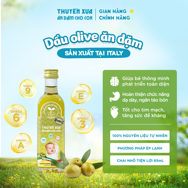 [COMBO 4] Dầu Cá Hồi - Olive - Macca - Sachi Ăn Dặm Thuyền Xưa - 65ml
