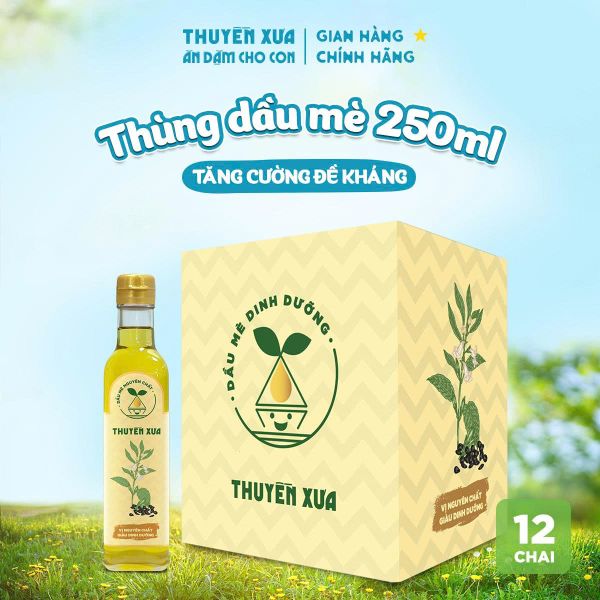 [Thùng 12 chai] Dầu Mè Ăn Dặm Dinh Dưỡng Thuyền Xưa - 250ML