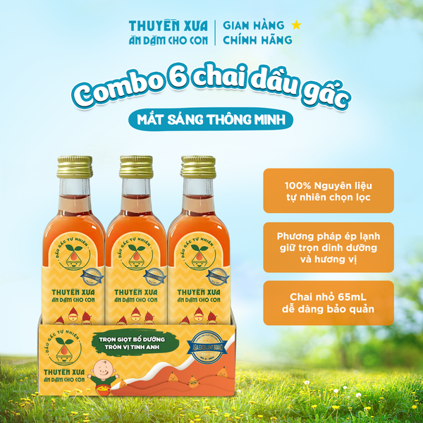 [Combo 6 chai] Dầu Gấc Ăn Dặm Tự Nhiên Thuyền Xưa - 65ML