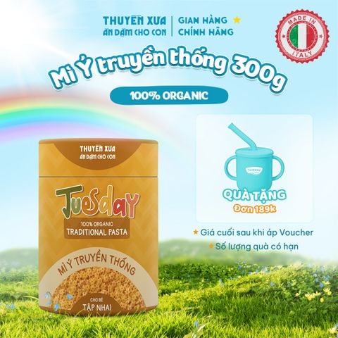MÌ Ý TRUYỀN THỐNG ĂN DẶM THUYỀN XƯA - 300G - HỮU CƠ
