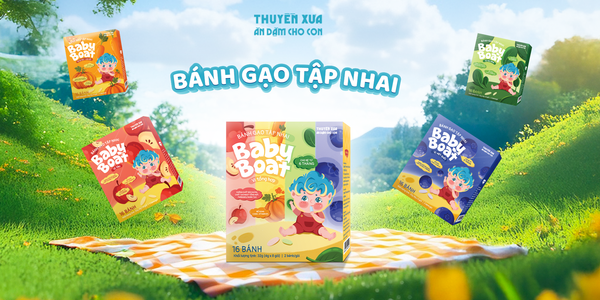 BÁNH GẠO TẬP NHAI BABY BOAT VỊ BÍ ĐỎ CÀ RỐT - BÉ 6 THÁNG