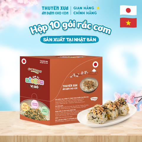 [Hộp 10 gói] Gia Vị Rắc Cơm Thuyền Xưa Ăn Dặm Cho Con - Vị Bò