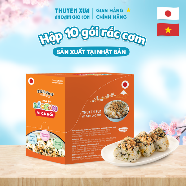 [Hộp 10 gói] Gia Vị Rắc Cơm Thuyền Xưa Ăn Dặm Cho Con - Vị Cá Hồi