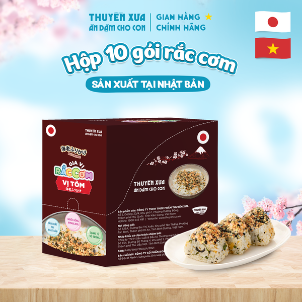 [Hộp 10 gói] Gia Vị Rắc Cơm Thuyền Xưa Ăn Dặm Cho Con - Vị Tôm