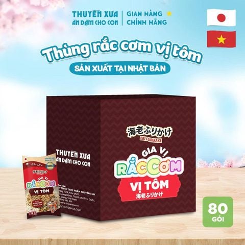 [Thùng 80 gói] Gia Vị Rắc Cơm Thuyền Xưa Ăn Dặm Cho Con - Vị Tôm