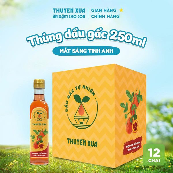 [Thùng 12 chai] Dầu Gấc Ăn Dặm Tự Nhiên Thuyền Xưa - 250ML