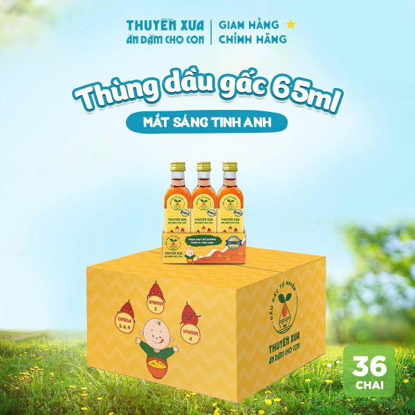 [Thùng 36 chai] Dầu Gấc Ăn Dặm Tự Nhiên Thuyền Xưa - 65ML