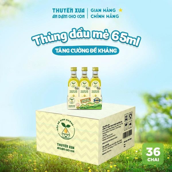 [Thùng 36 chai] Dầu Mè Ăn Dặm Dinh Dưỡng Thuyền Xưa - 65ML
