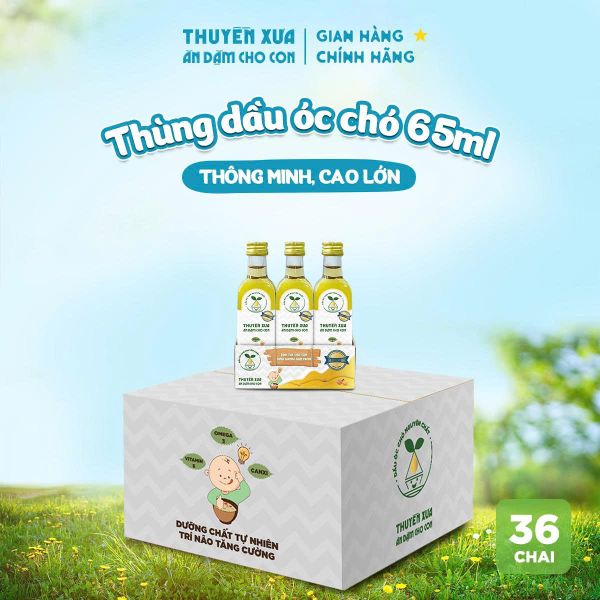 [Thùng 36 chai] Dầu Óc Chó Ăn Dặm Nguyên Chất Thuyền Xưa - 65ML