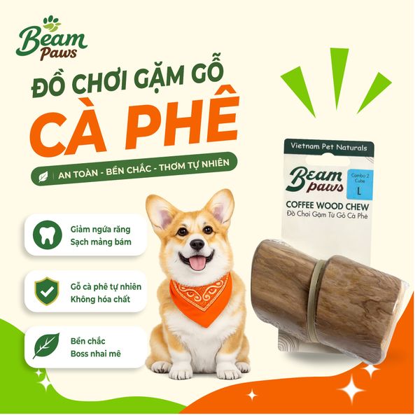 Đồ Chơi Gặm Gỗ Cube Tự Nhiên Beam Paws Cho Cún - Bền Chắc, Sạch Răng, Giảm Stress