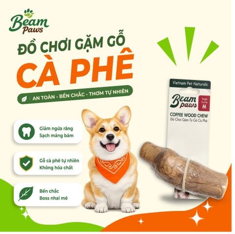 Đồ Chơi Gặm Gỗ Gorilla Tự Nhiên Beam Paws Cho Cún - Bền Chắc, Sạch Răng, Giảm Stress